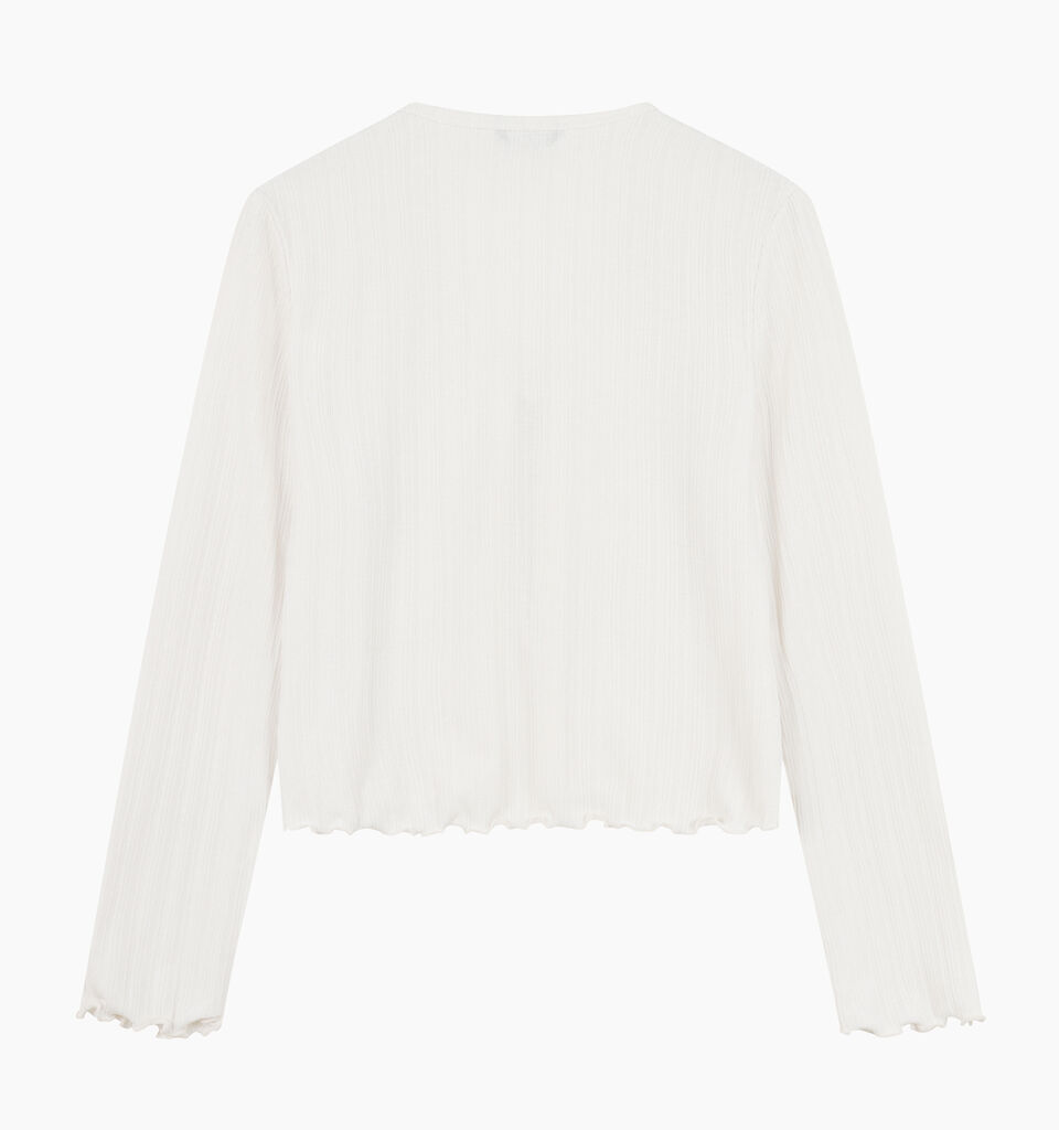 Cream white cardigan with laces - null - Λευκο Κρεμ | Sisley K image number 2